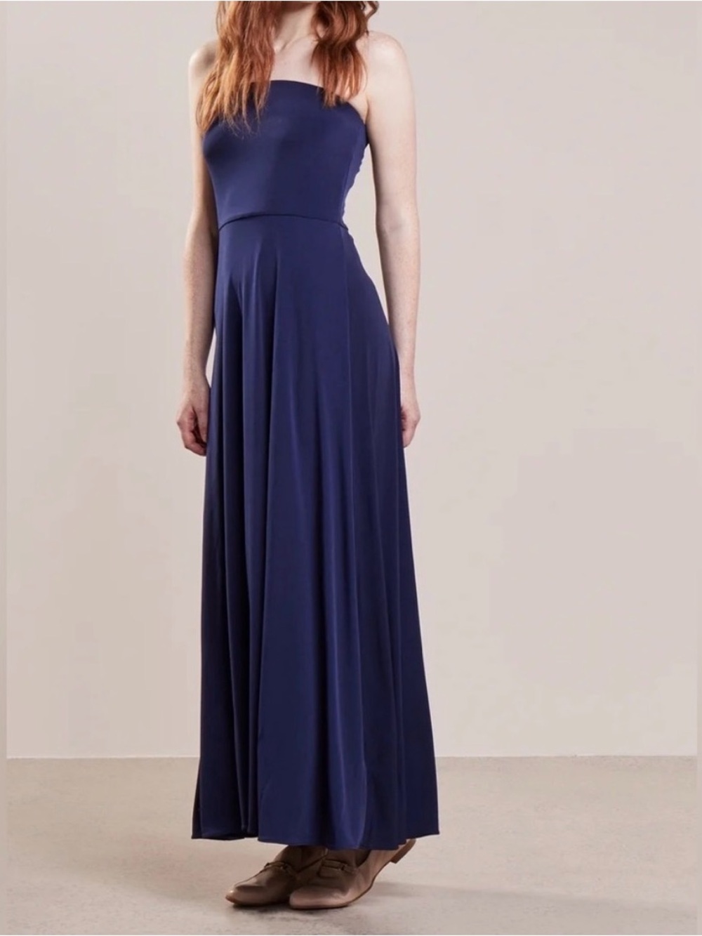 Polo Ralph Lauren Navy Strapless Convertible Maxi Skirt Dress Size M